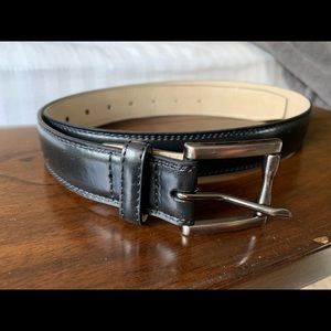Men’s Black Leather Belt w/ Steel Buckle